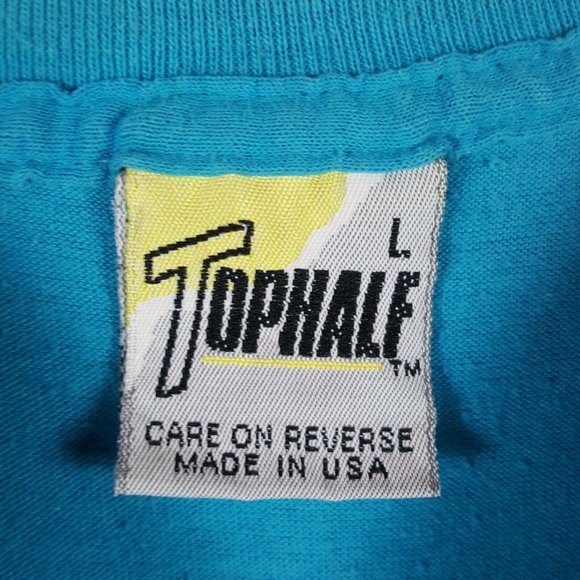 Vtg 80s Pedal Power Cyclist T-Shirt L Blue Single - Picture 4 of 6